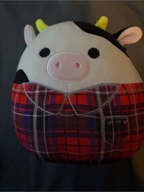 SQUISHMALLOWS - Kids Plush Cow - Red Plaid